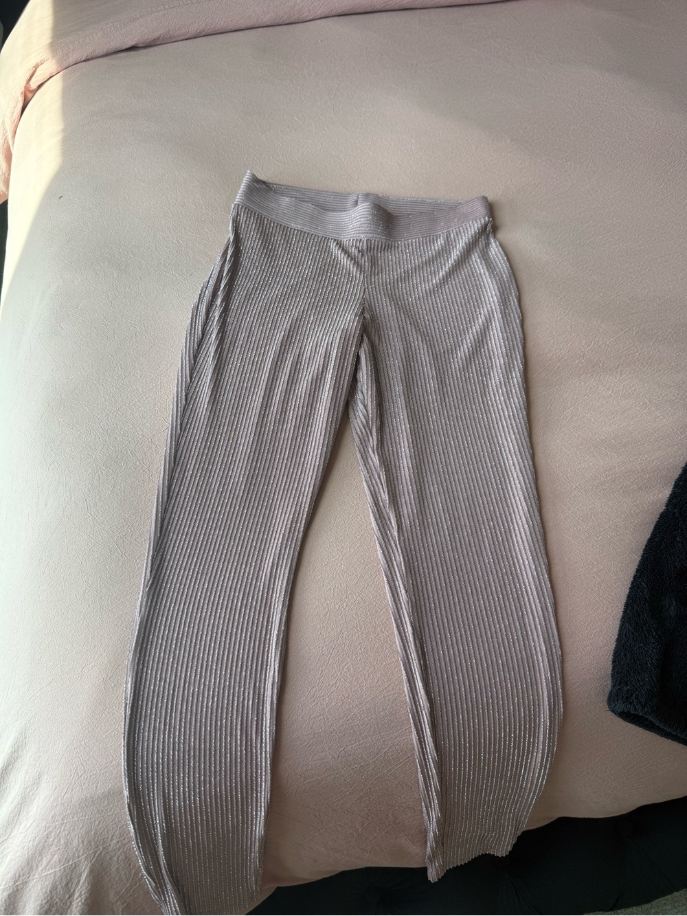 Forever 21 Ribbed Leggings pink with silver lining